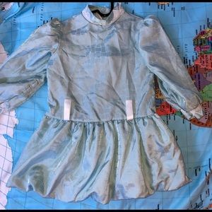 Girls Dress•Icy Grey-ish Blue Long Sleeve Bubble Dress•size5